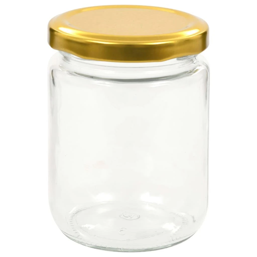 Stikl. stiklainiai uogienei su auks. sp. dangt., 48vnt., 230ml