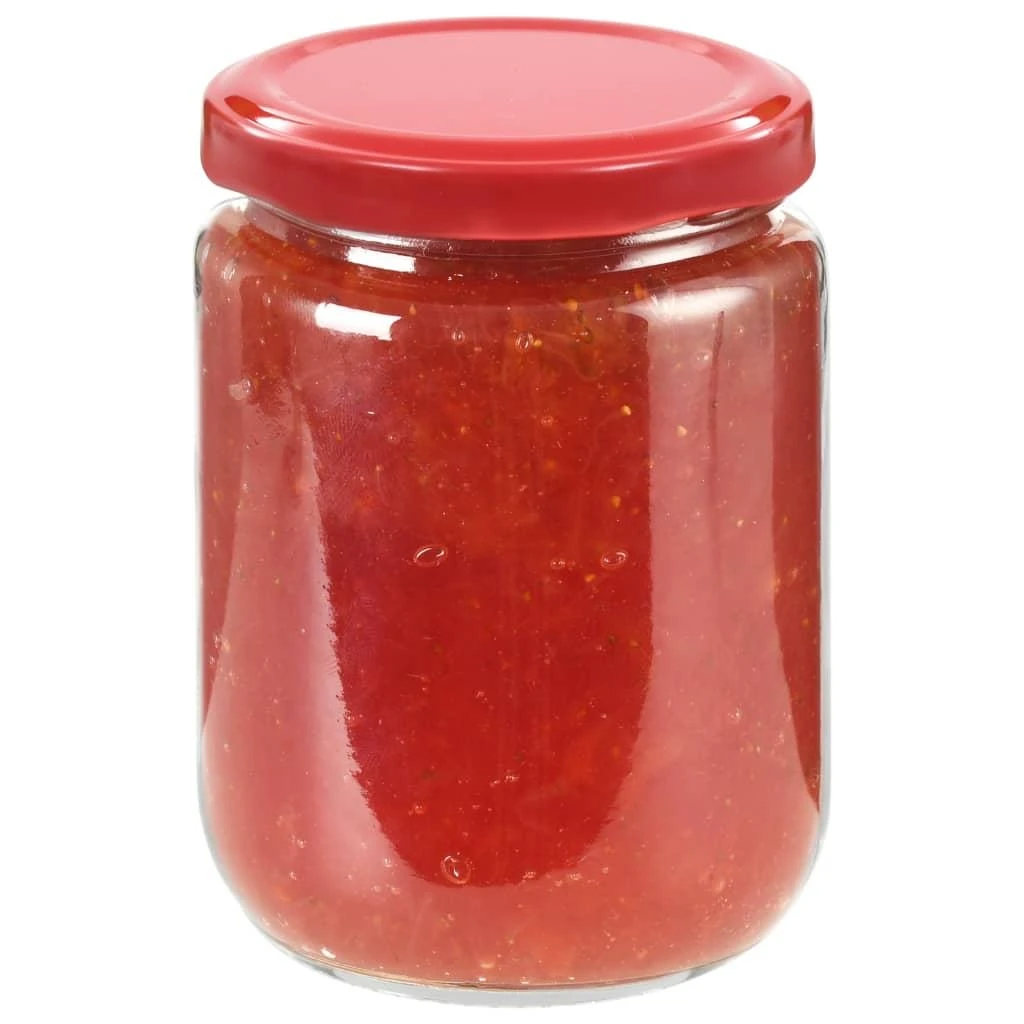 Stikl. stiklainiai uogienei su raud. sp. dangt., 96vnt., 230ml
