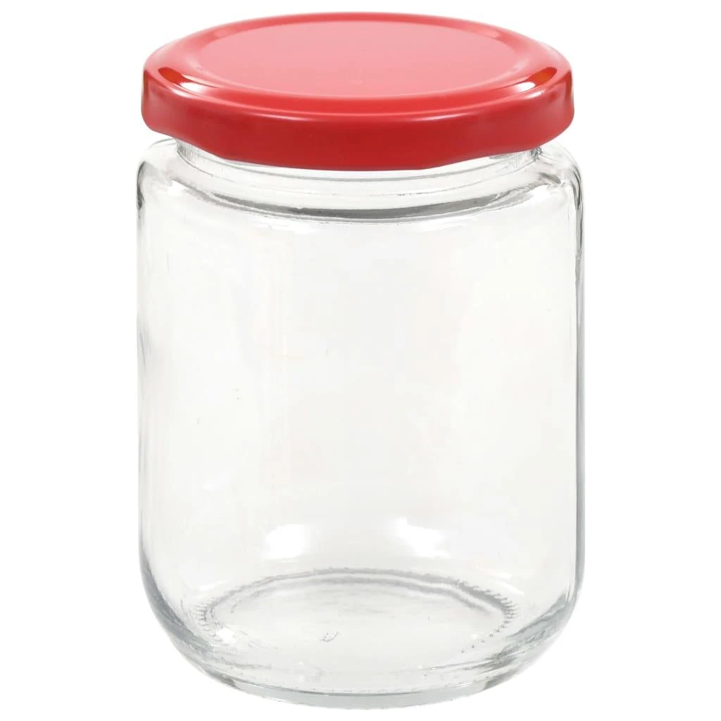 Stikl. stiklainiai uogienei su raud. sp. dangt., 48vnt., 230ml