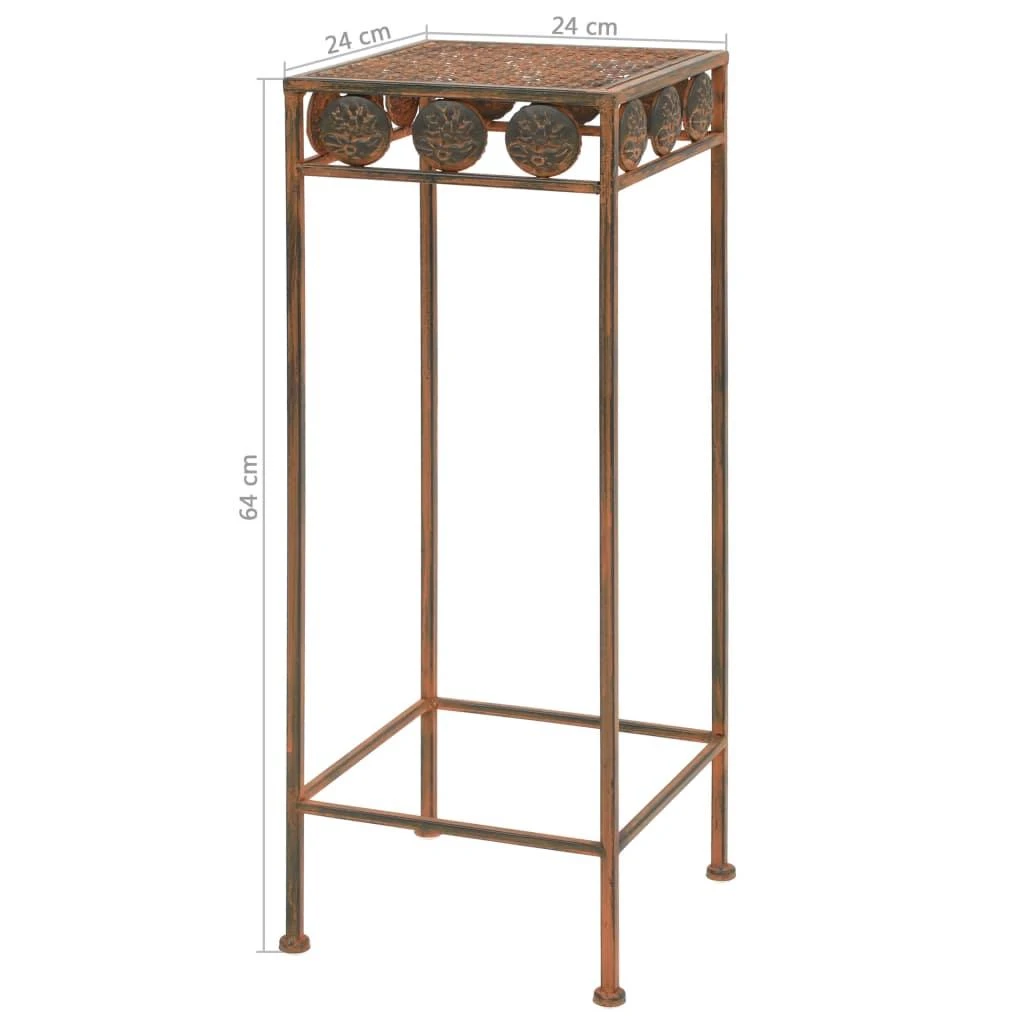 Stovai augalams, 3vnt., rūdžių sp., metalas, vintažinio stil.