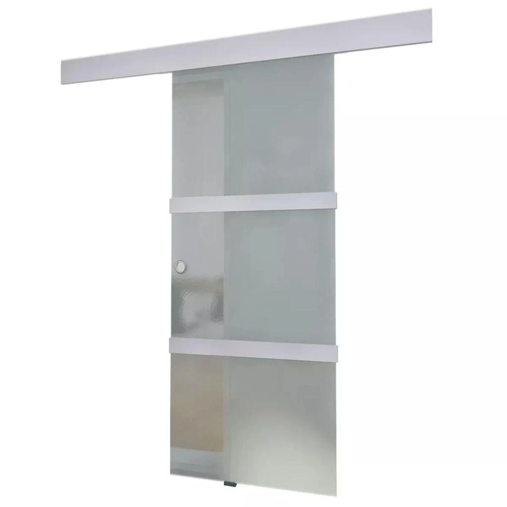 Stumdomos durys, stiklas ir aliuminis, 178 cm, sidabro spalvos