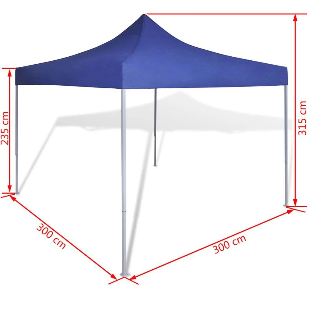 Sulankstomas paviljonas, mėlynas, 3 x 3 m