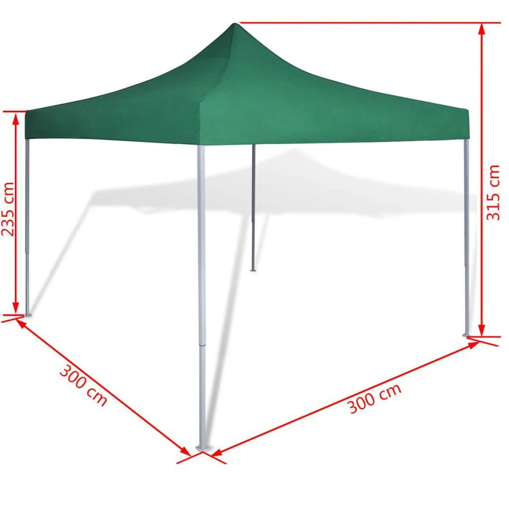 Sulankstomas paviljonas, žalias, 3 x 3 m