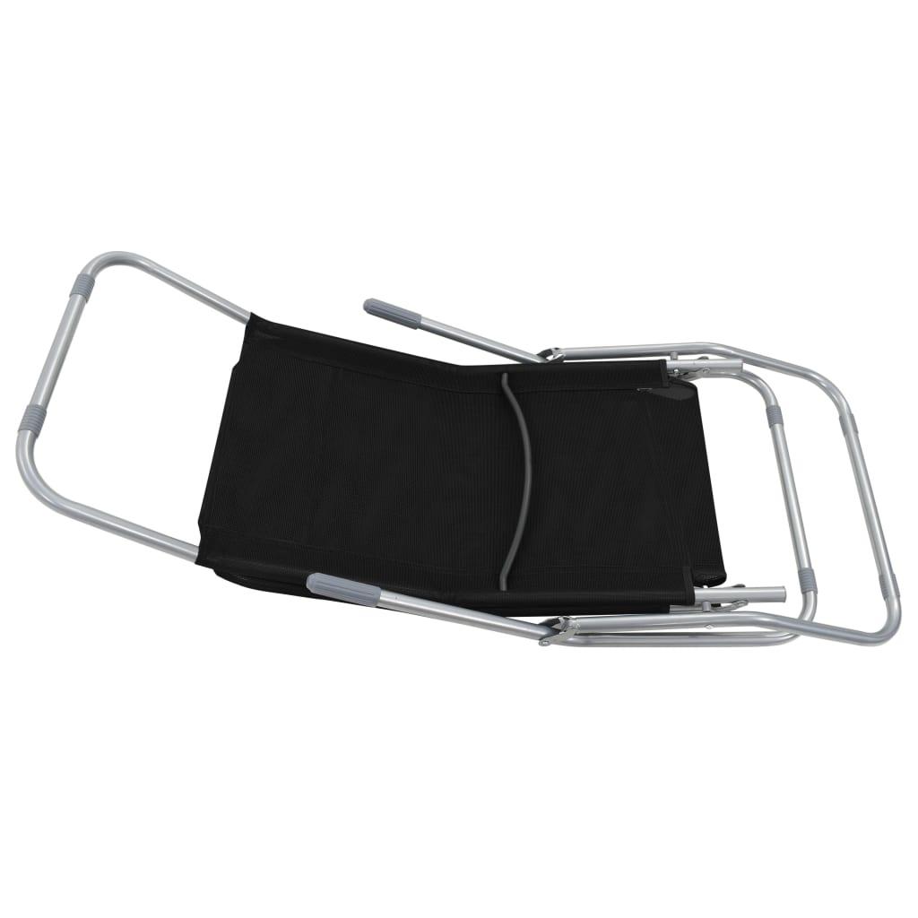 Sofa Sulankstomi saulės gultai, 2 vnt., tekstilenas, juodi