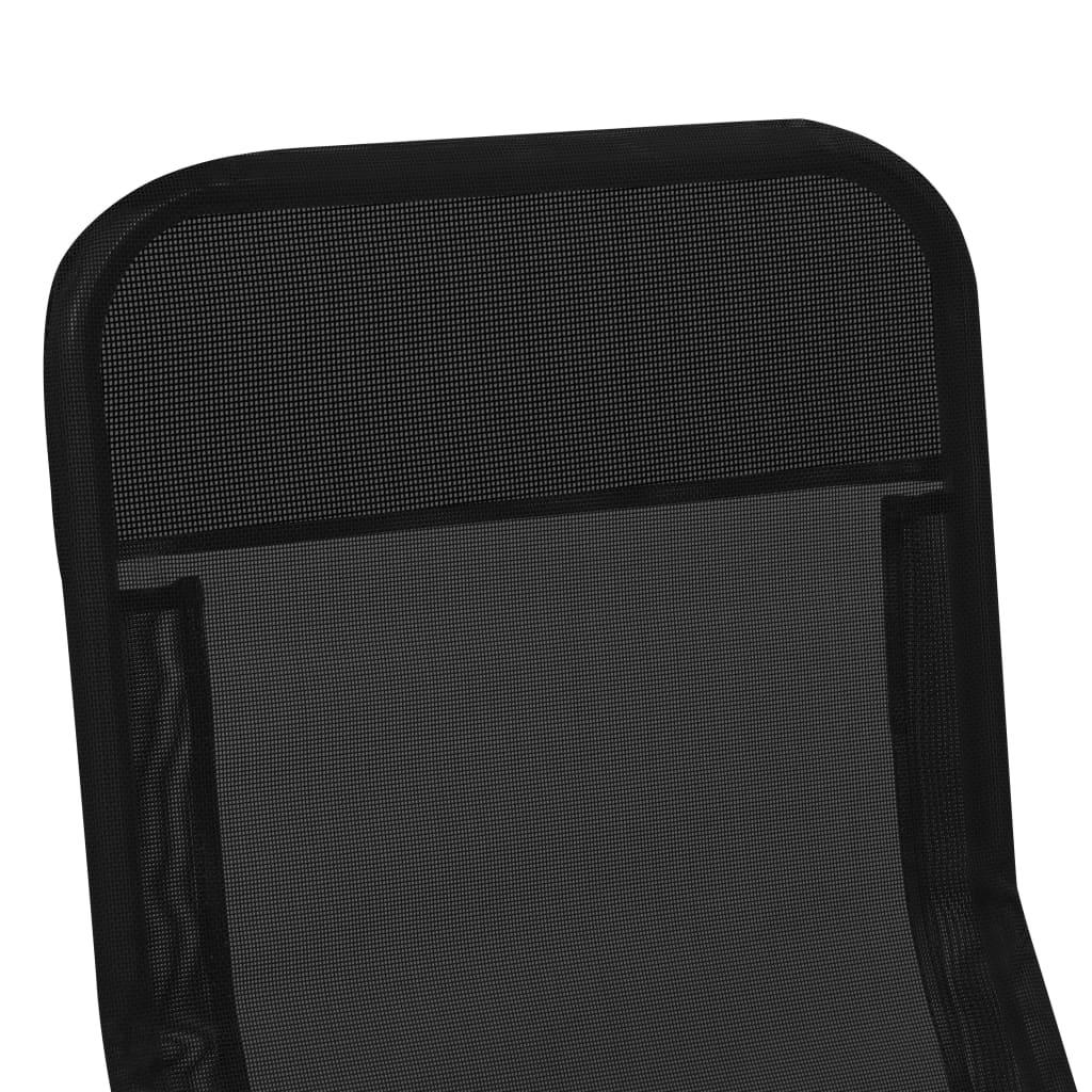Sofa Sulankstomi saulės gultai, 2 vnt., tekstilenas, juodi
