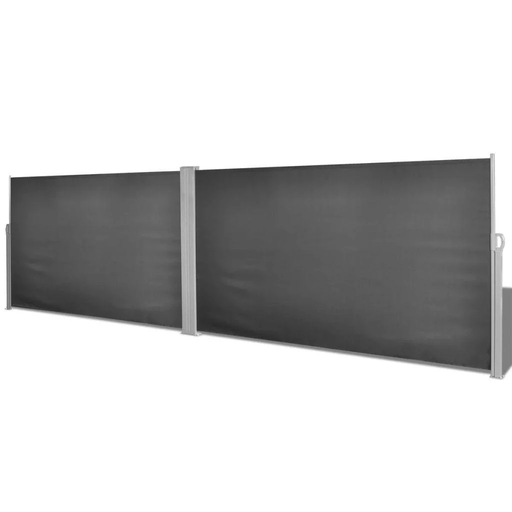 Ištraukiama šoninė pertvara, juodos spalvos, 160x600cm