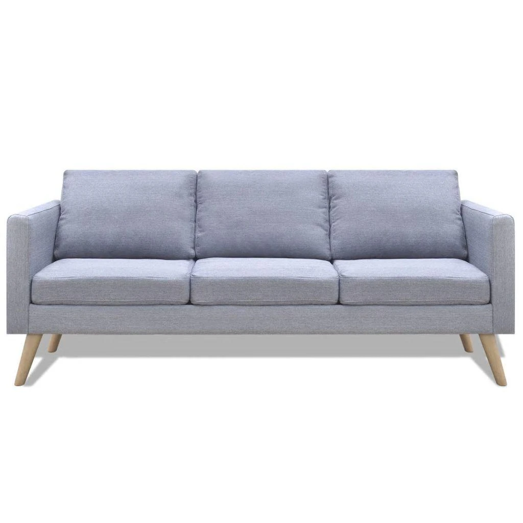 Trivietė sofa, audinys, šviesiai pilka