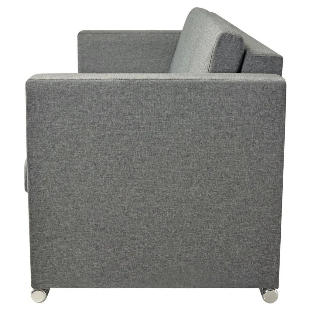 Trivietė sofa, šviesiai pilkos spalvos, audinys