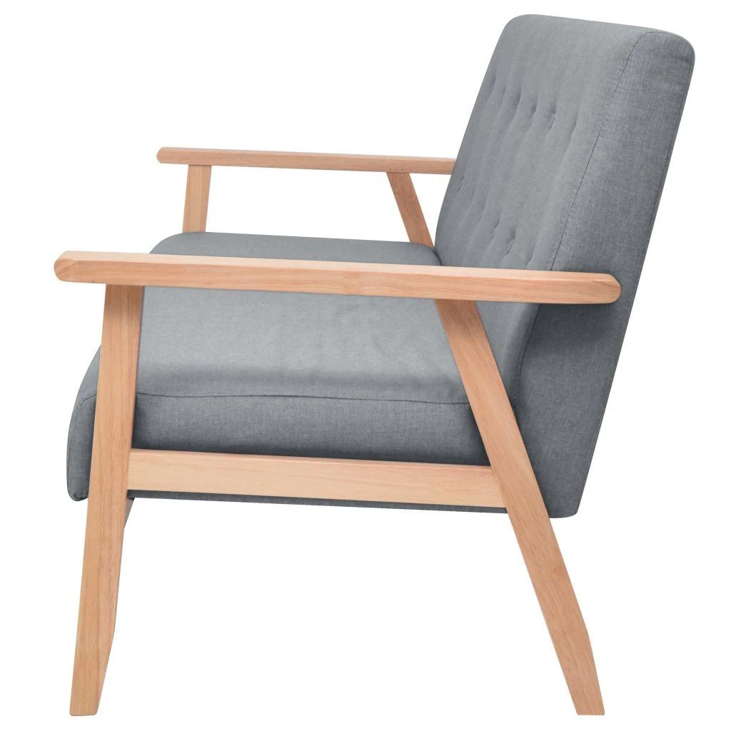 Trivietė sofa, šviesiai pilkos spalvos, audinys