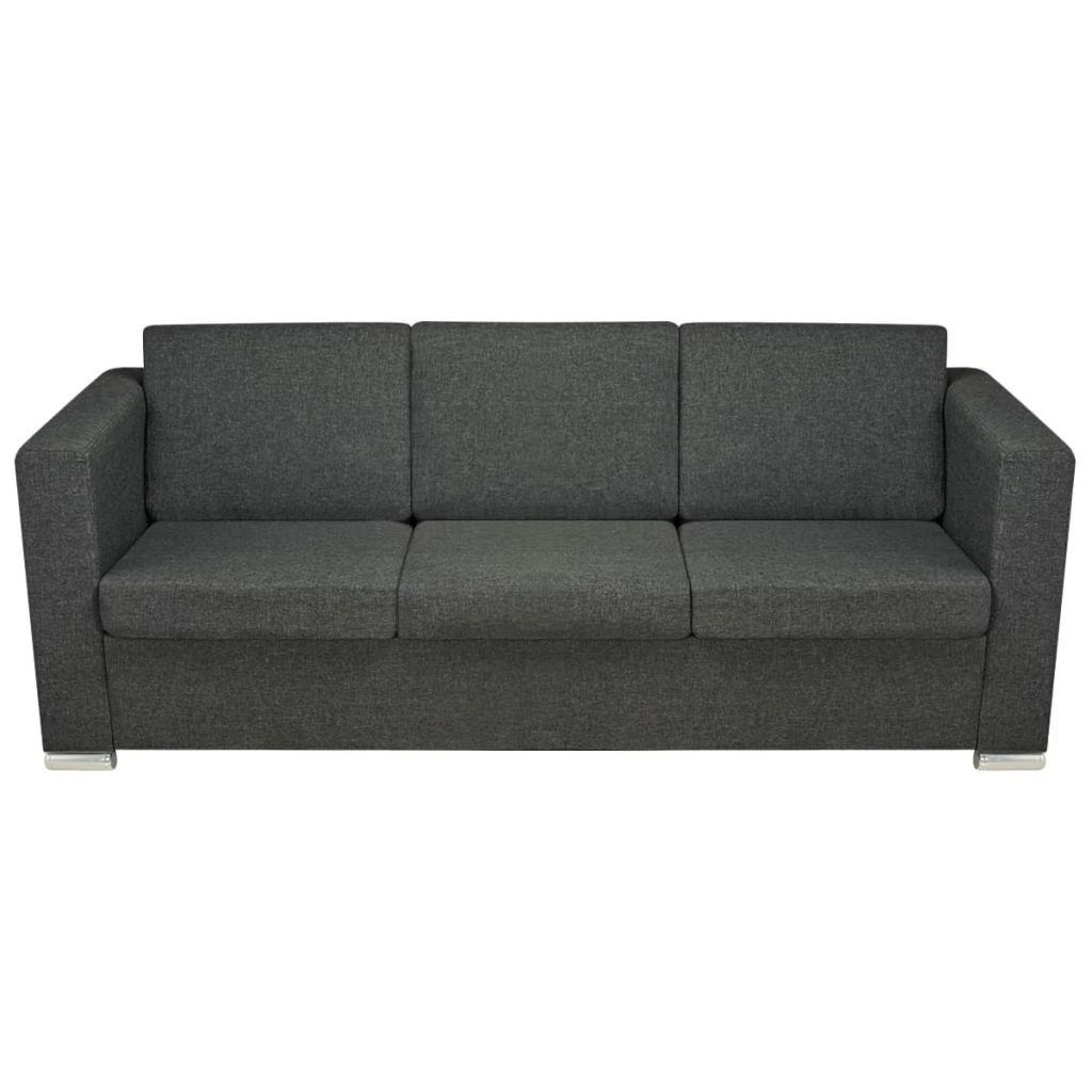 Trivietė sofa, tamsiai pilkos spalvos, audinys