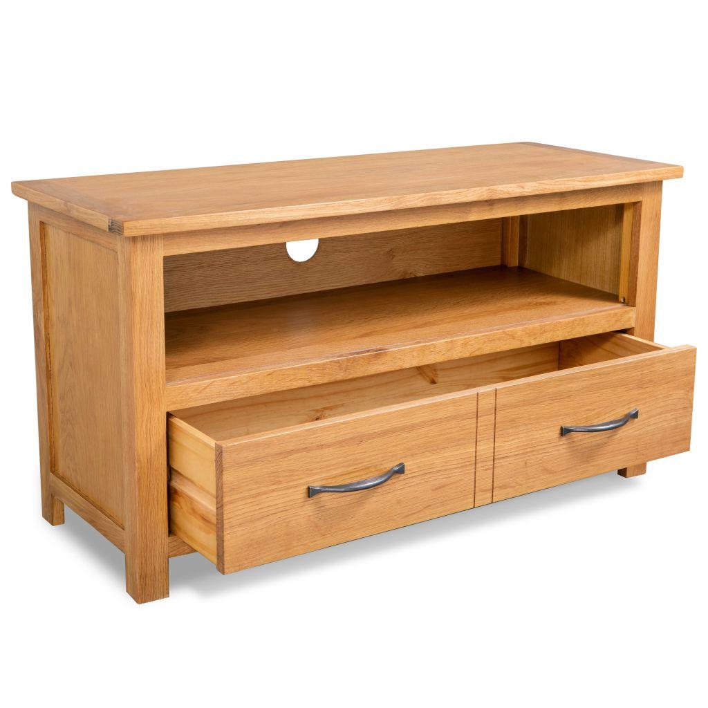 TV staliukas TV spintelė, 90x35x48cm, ąžuolo medienos masyvas