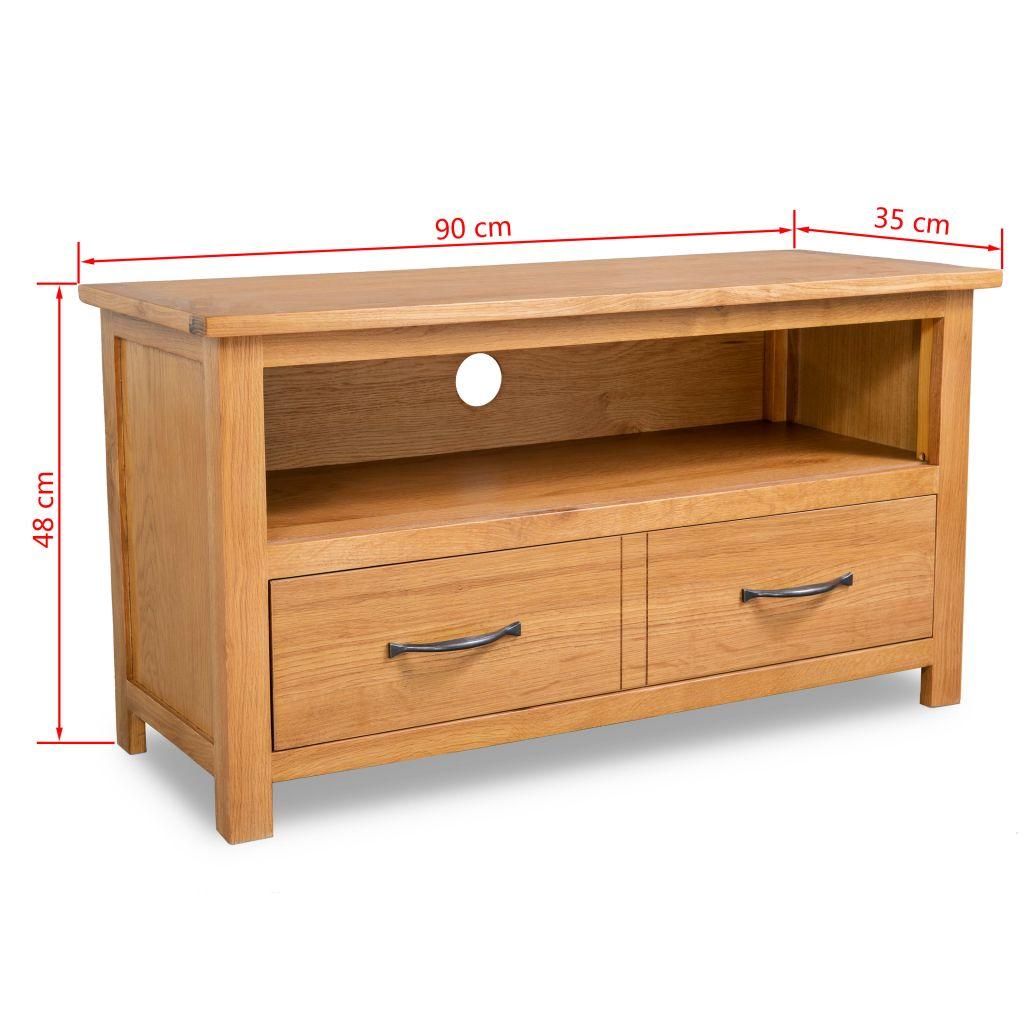 TV staliukas TV spintelė, 90x35x48cm, ąžuolo medienos masyvas