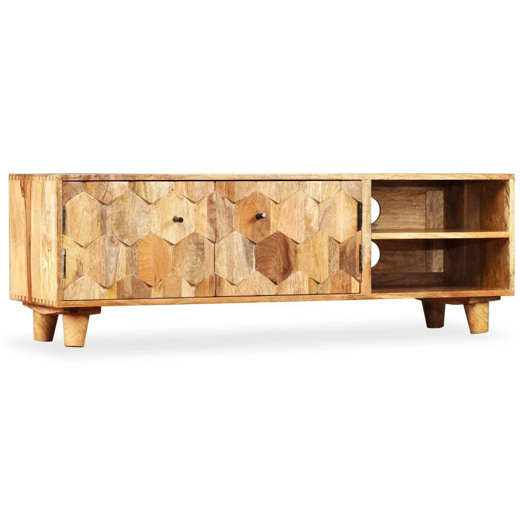 TV staliukas TV spintelė, masyvi mango mediena, 118x35x40cm