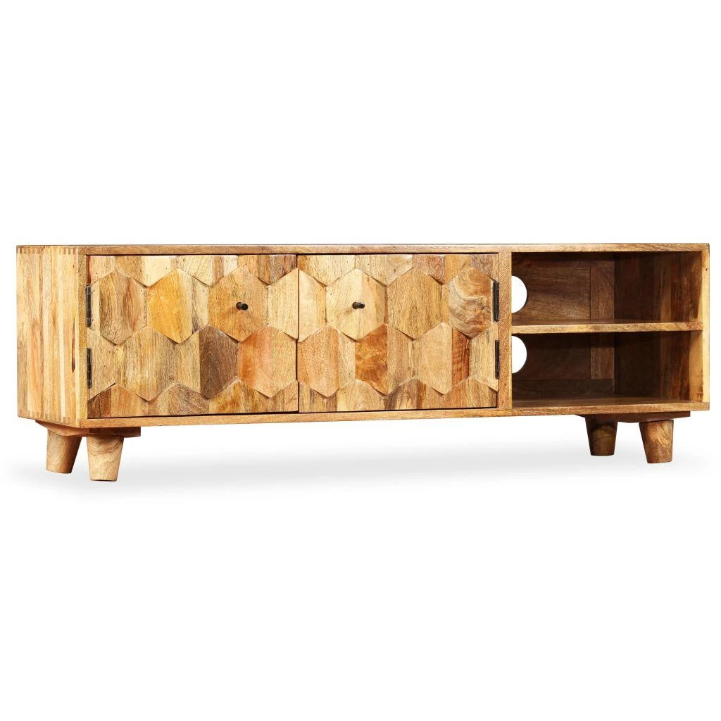 TV staliukas TV spintelė, masyvi mango mediena, 118x35x40cm