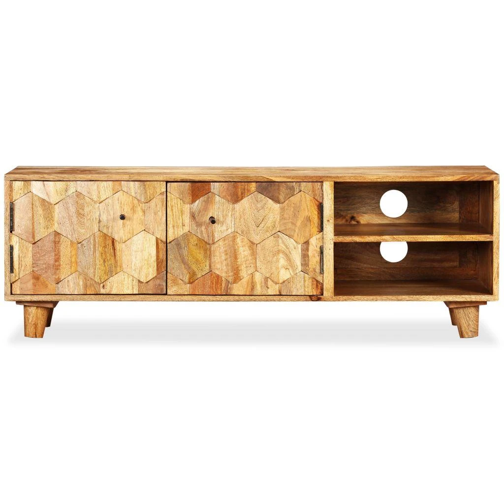 TV staliukas TV spintelė, masyvi mango mediena, 118x35x40cm