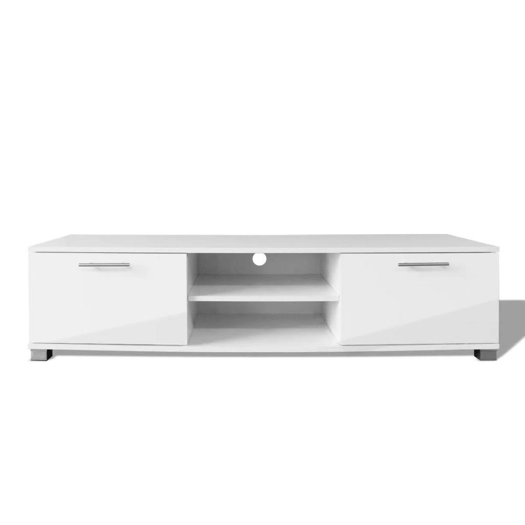TV staliukas Televizoriaus spintelė, balta, 120x40,5x35cm, labai blizgi