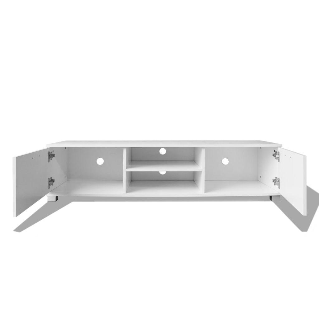 TV staliukas Televizoriaus spintelė, balta, 140x40,5x35cm, labai blizgi