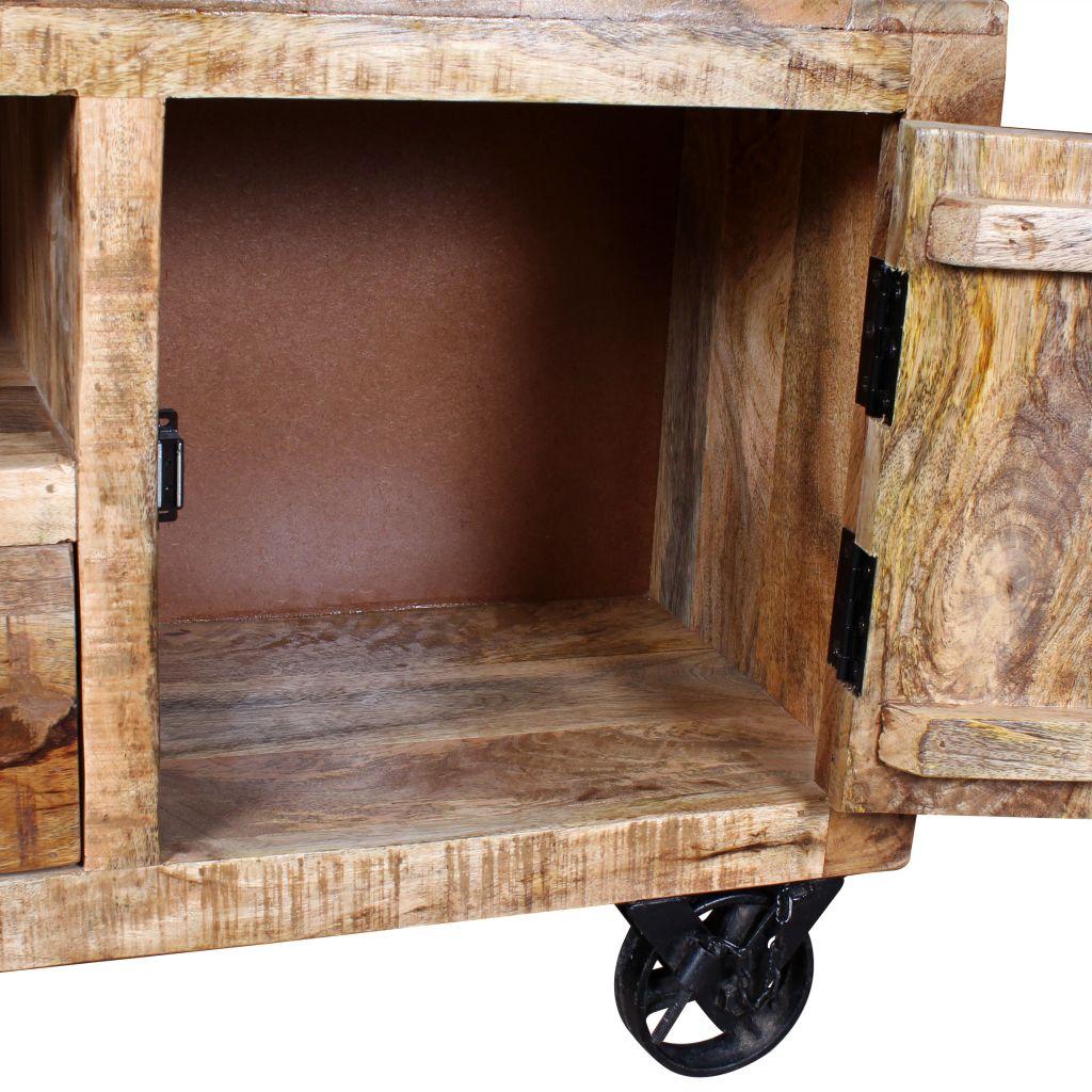 TV staliukas Televizoriaus spintelė, 110x30x50cm, neapdorota mango mediena
