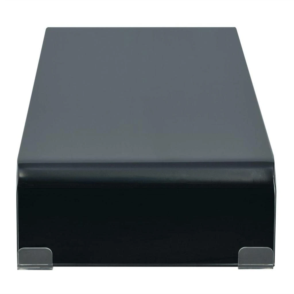TV stovas/monitoriaus pakyla, juodas stiklas, 70x30x13 cm