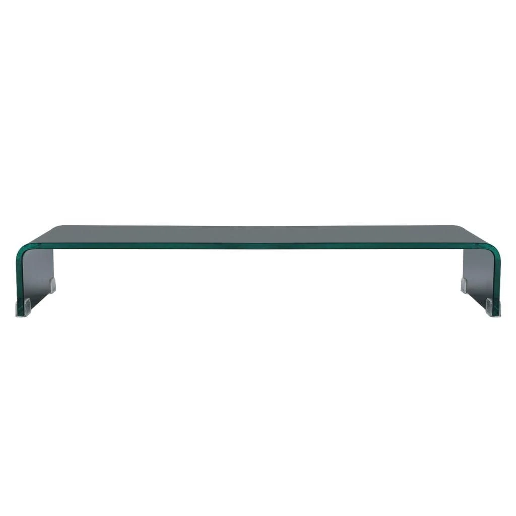 TV stovas/monitoriaus pakyla, juodas stiklas, 90x30x13 cm
