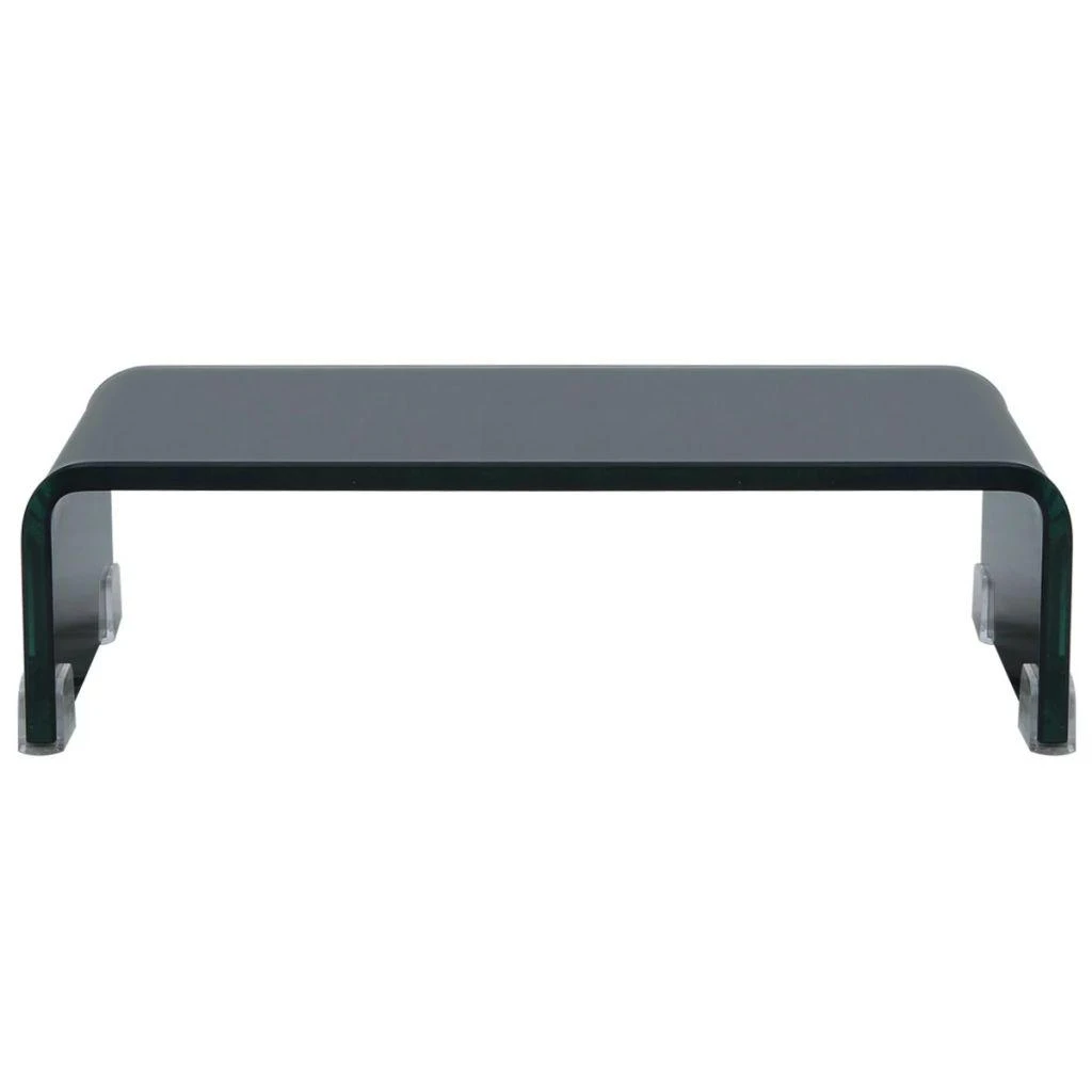 TV stovas/monitoriaus pakyla, juodas stiklas, 40x25x11 cm