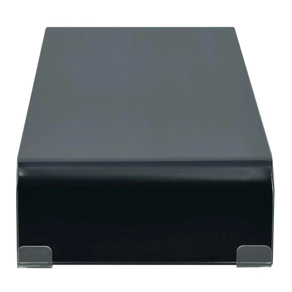 TV stovas/monitoriaus pakyla, juodas stiklas, 90x30x13 cm