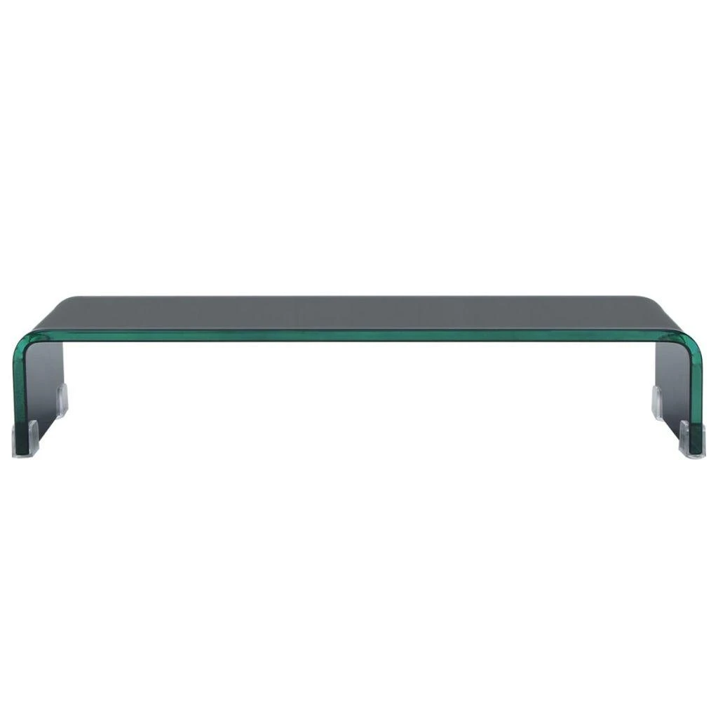 TV stovas/monitoriaus pakyla, juodas stiklas, 60x25x11 cm