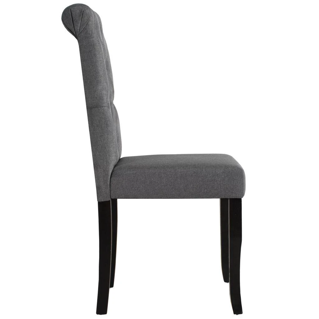 Valgomojo kėdės, 6vnt., tamsiai pilkos, audinys