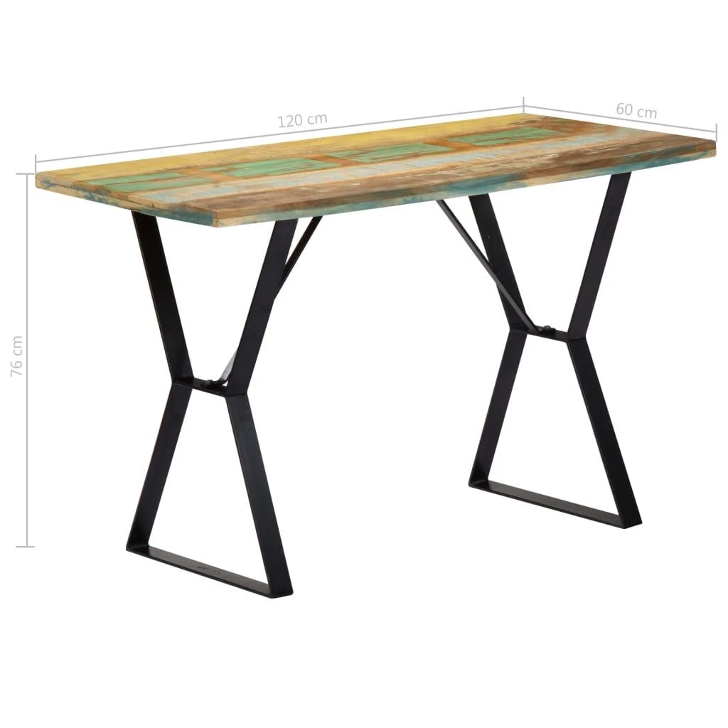 Valgomojo stalas, 120x60x76 cm, perdirbtos medienos masyvas