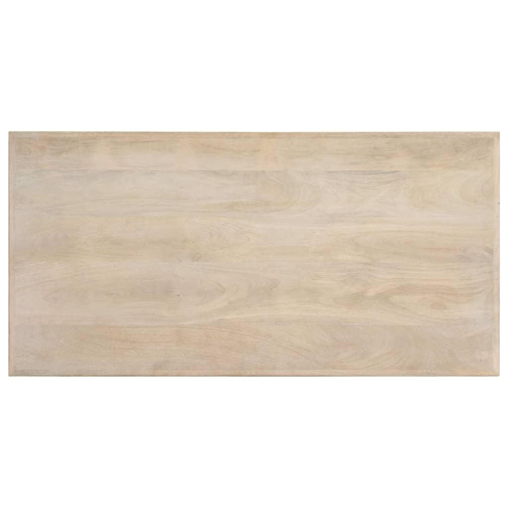 Valgomojo stalas, baltas, 120x60x75 cm, mango med. masyvas