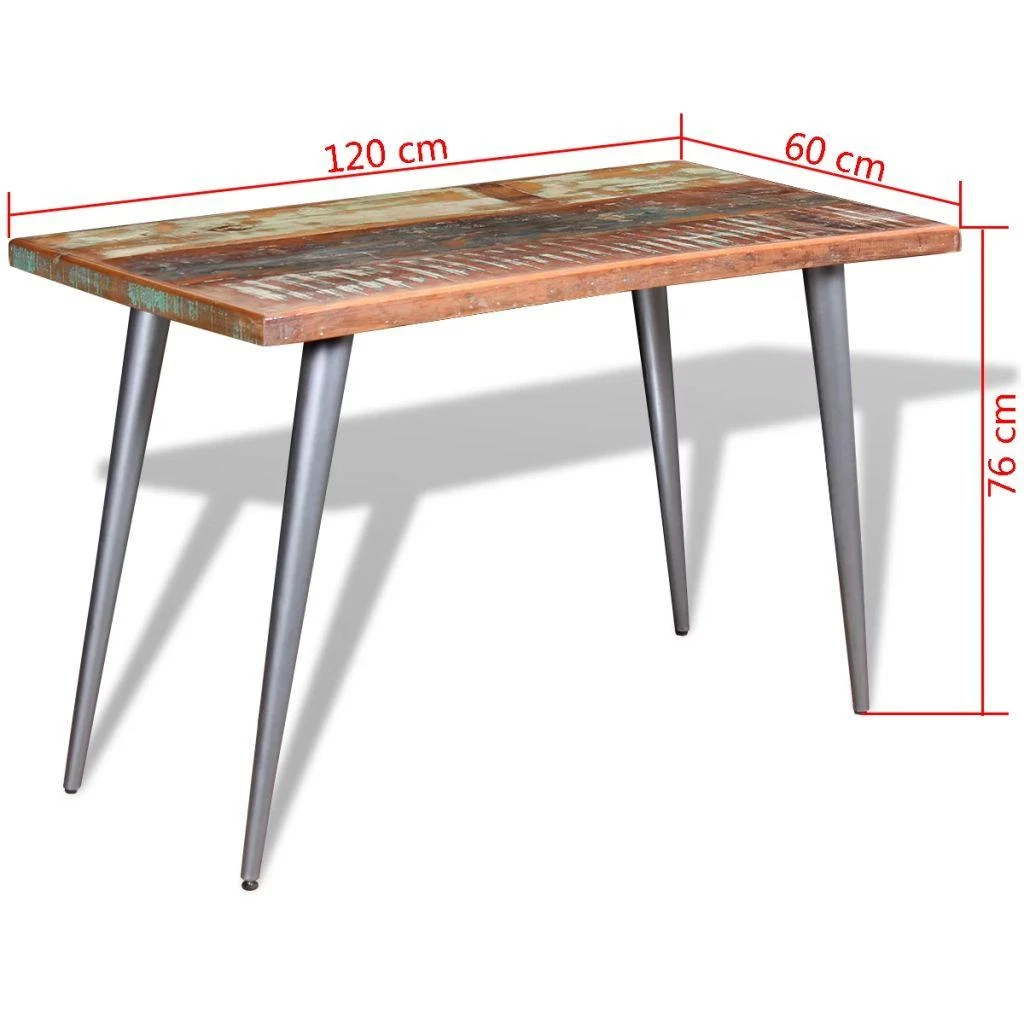 Valgomojo stalas, perdirbtos medienos masyvas, 120x60x76 cm