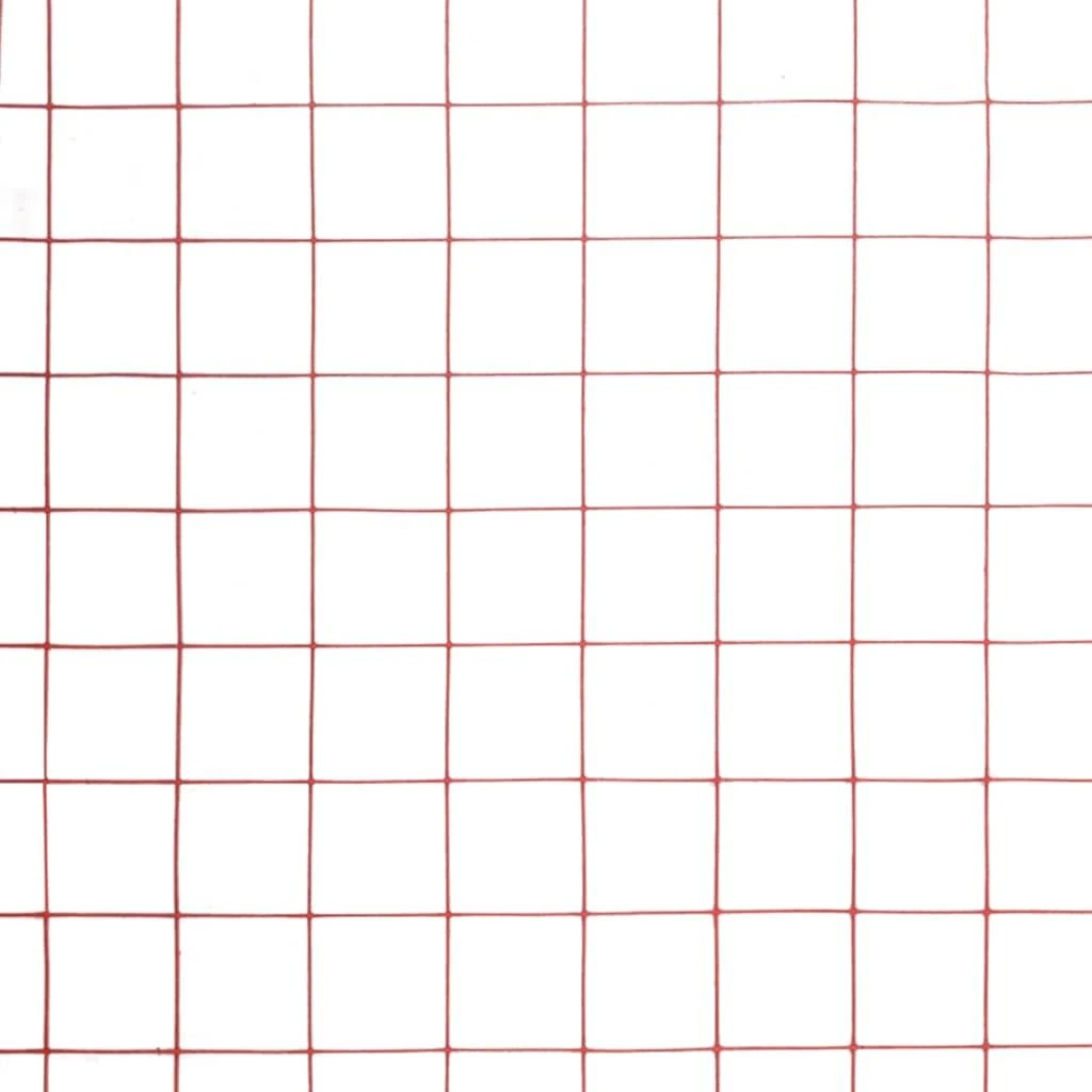 Vielos tinklas su PVC danga, raudonas, 25x1m
