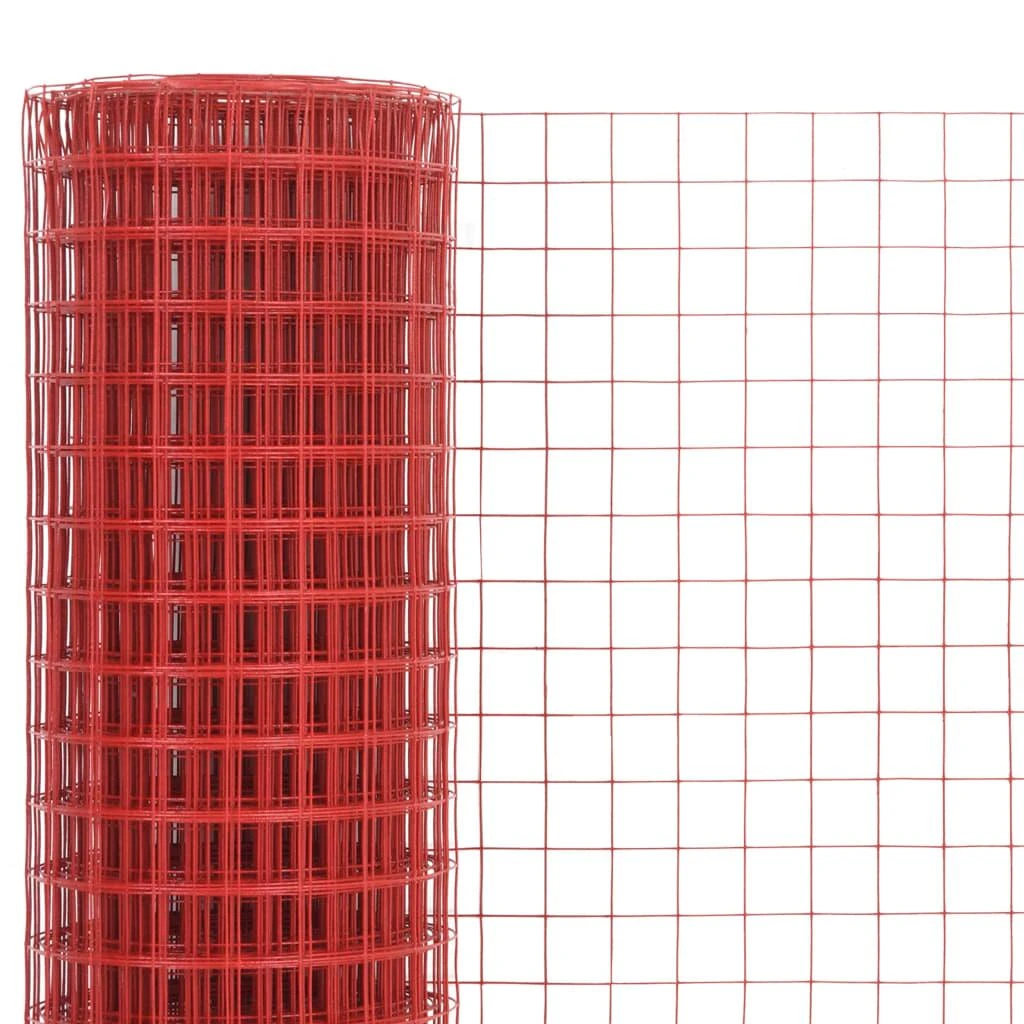 Vielos tinklas su PVC danga, raudonas, 25x1m