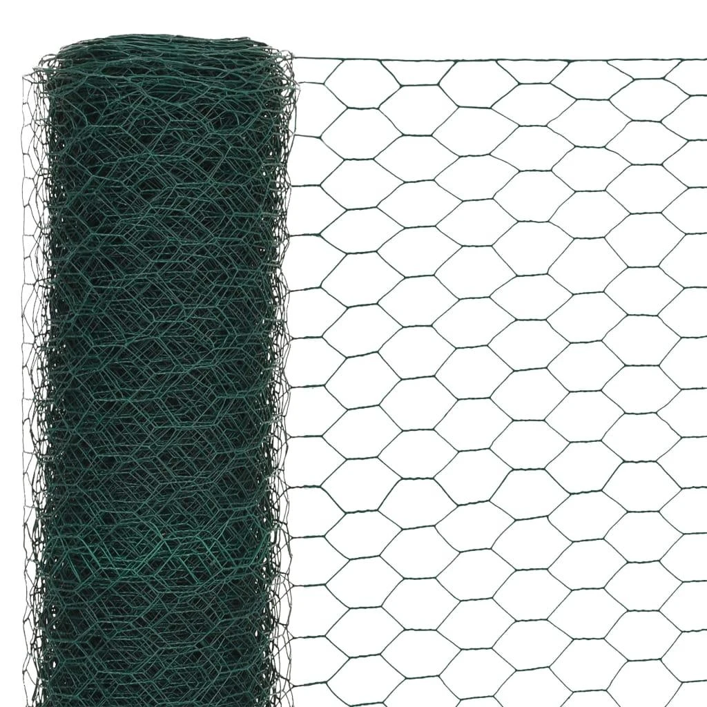 Vielinis tinklas viščiukams su PVC danga, žalias, 25x1,5m