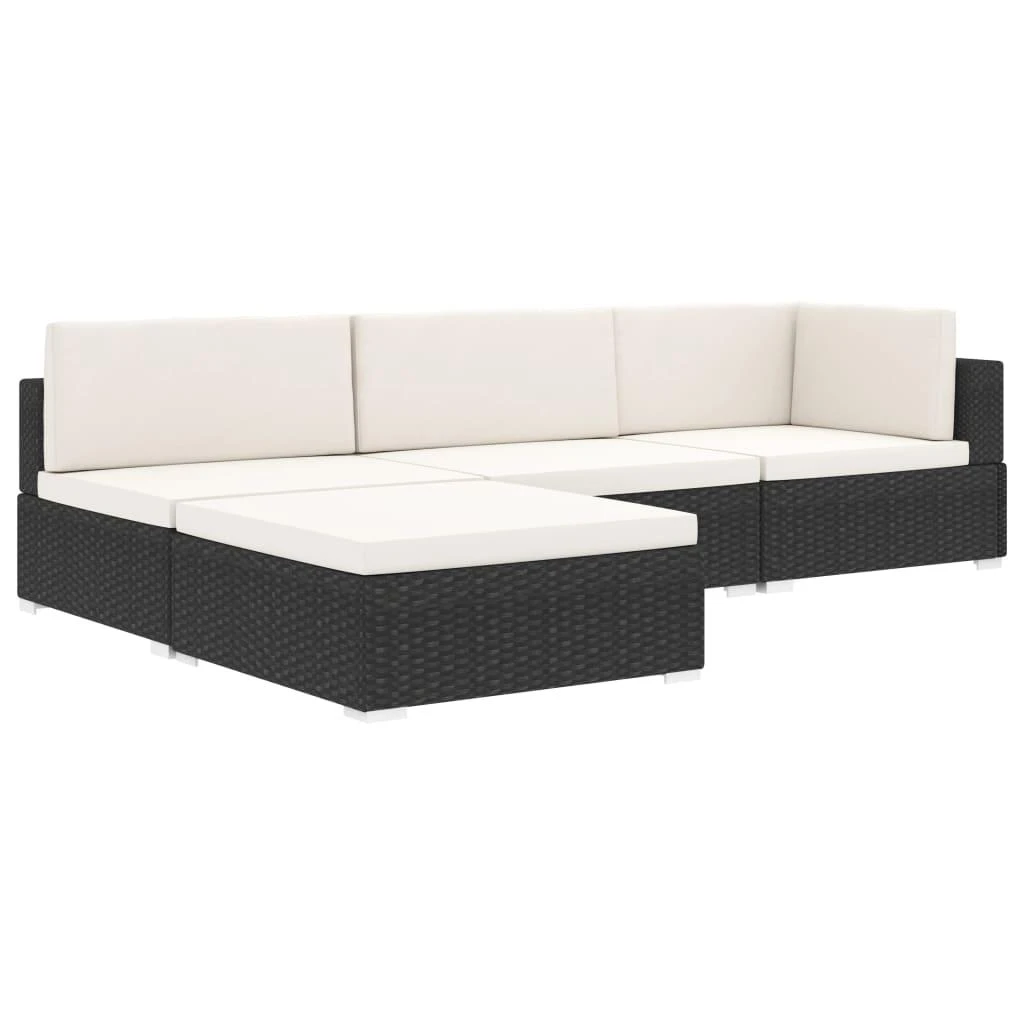Lauko baldų komplektas Vidurinė sekcinė sofa su pagalvėle, 1vnt., pilka, poliratanas
