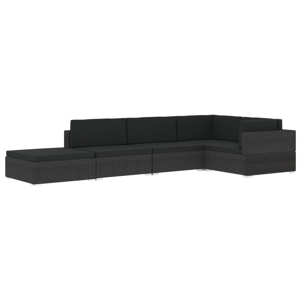 Lauko baldų komplektas Vidurinė sekcinė sofa su pagalvėle, 1vnt., pilka, poliratanas