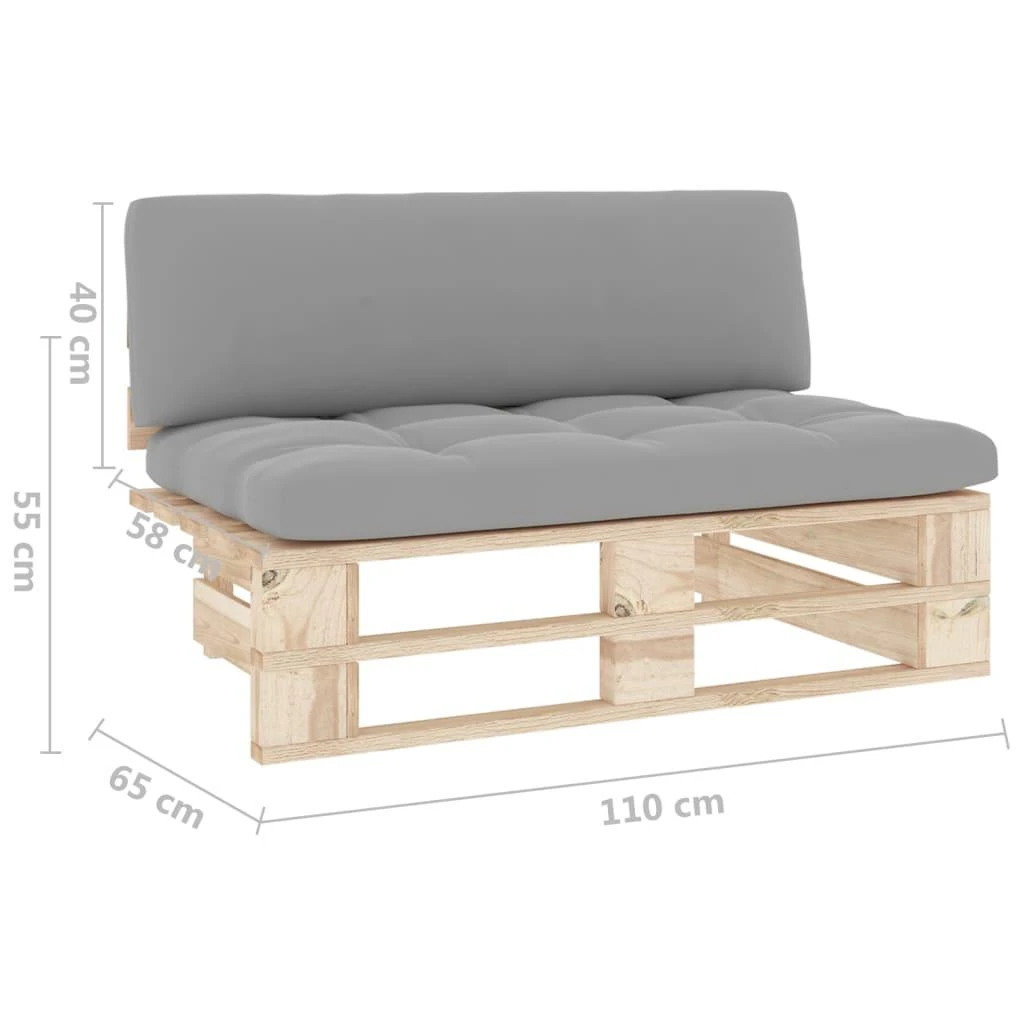 Sofa Vidurinė sodo sofos dalis iš palečių, impregnuota pušis