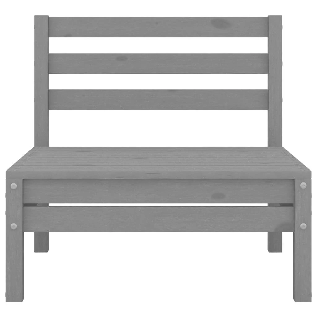 Lauko baldų komplektas Vidurinės sodo sofos dalys, 2vnt., pilkos, pušies masyvas
