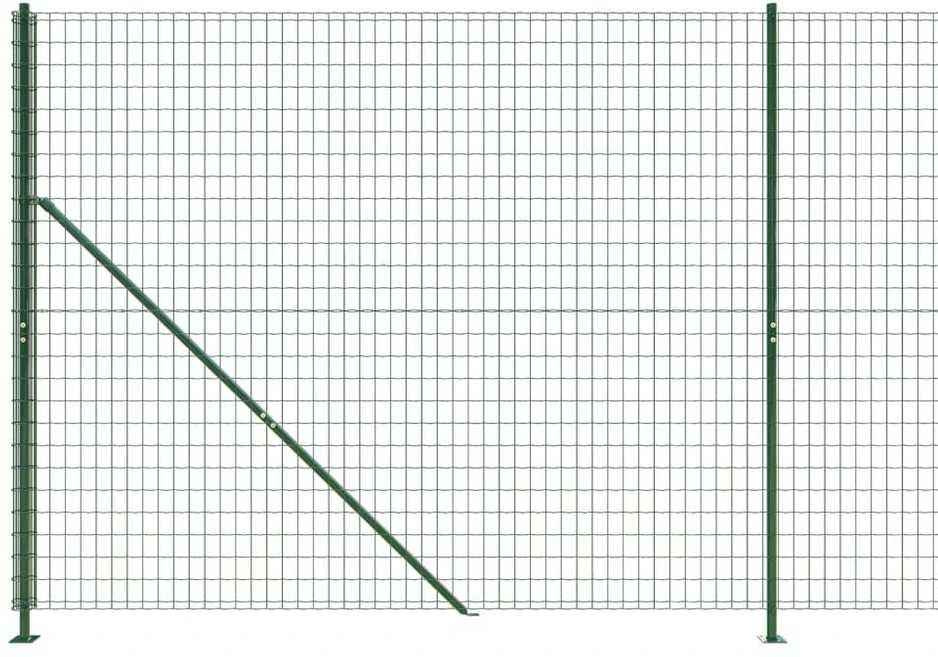 Vielinė tinklinė tvora su flanšais, žalios spalvos, 1,8x25 m