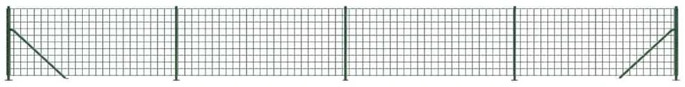 Vielinė tinklinė tvora su flanšais, žalios spalvos, 1,1x10m