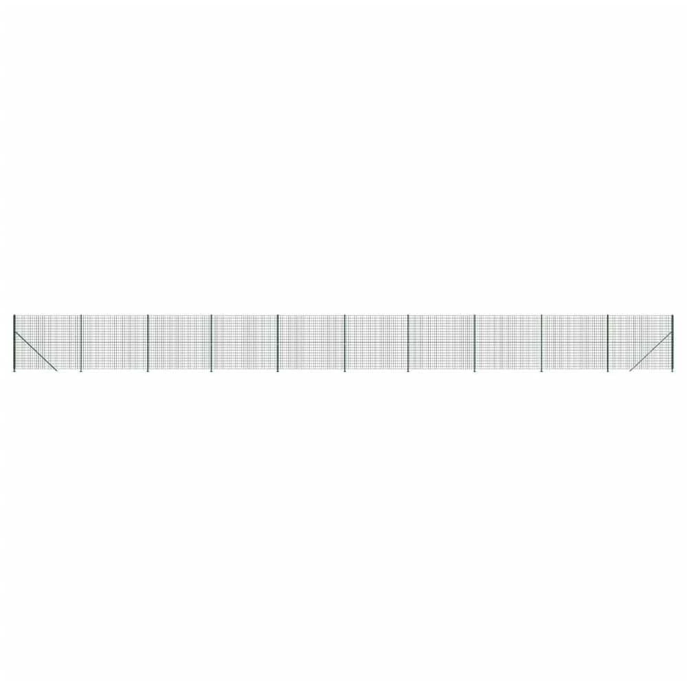 Vielinė tinklinė tvora su flanšais, žalios spalvos, 1,8x25 m