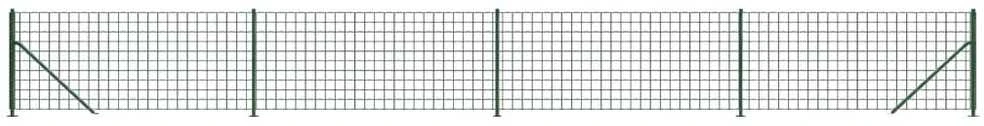 Vielinė tinklinė tvora su flanšais, žalios spalvos, 0,8x10m