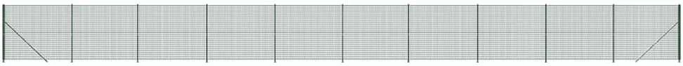 Vielinė tinklinė tvora su flanšais, žalios spalvos, 1,6x25 m