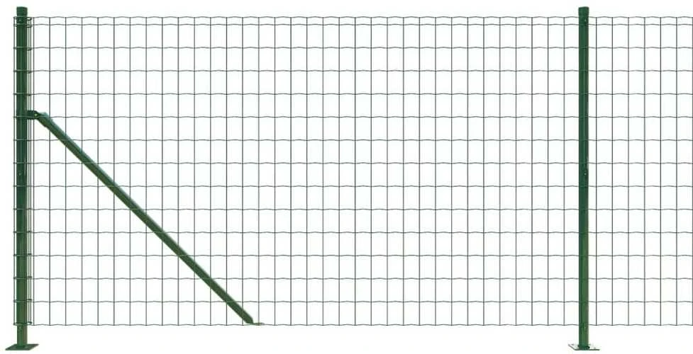 Vielinė tinklinė tvora su flanšais, žalios spalvos, 1,1x25m
