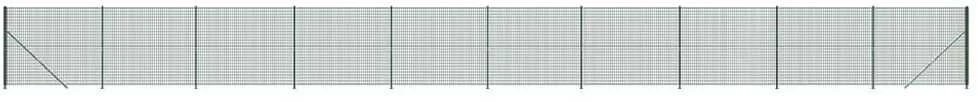 Vielinė tinklinė tvora su flanšais, žalios spalvos, 2x25m