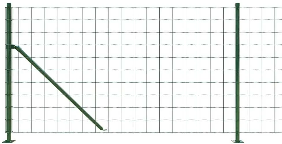 Vielinė tinklinė tvora su flanšais, žalios spalvos, 1,1x10m