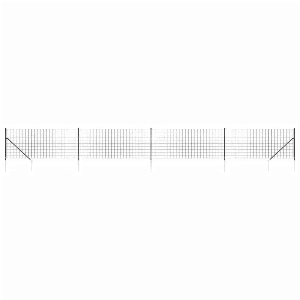 Vielinė tinklinė tvora su smaigais, antracito spalvos, 1x10m