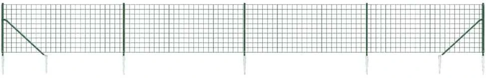 Vielinė tinklinė tvora su smaigais, žalios spalvos, 0,8x10m