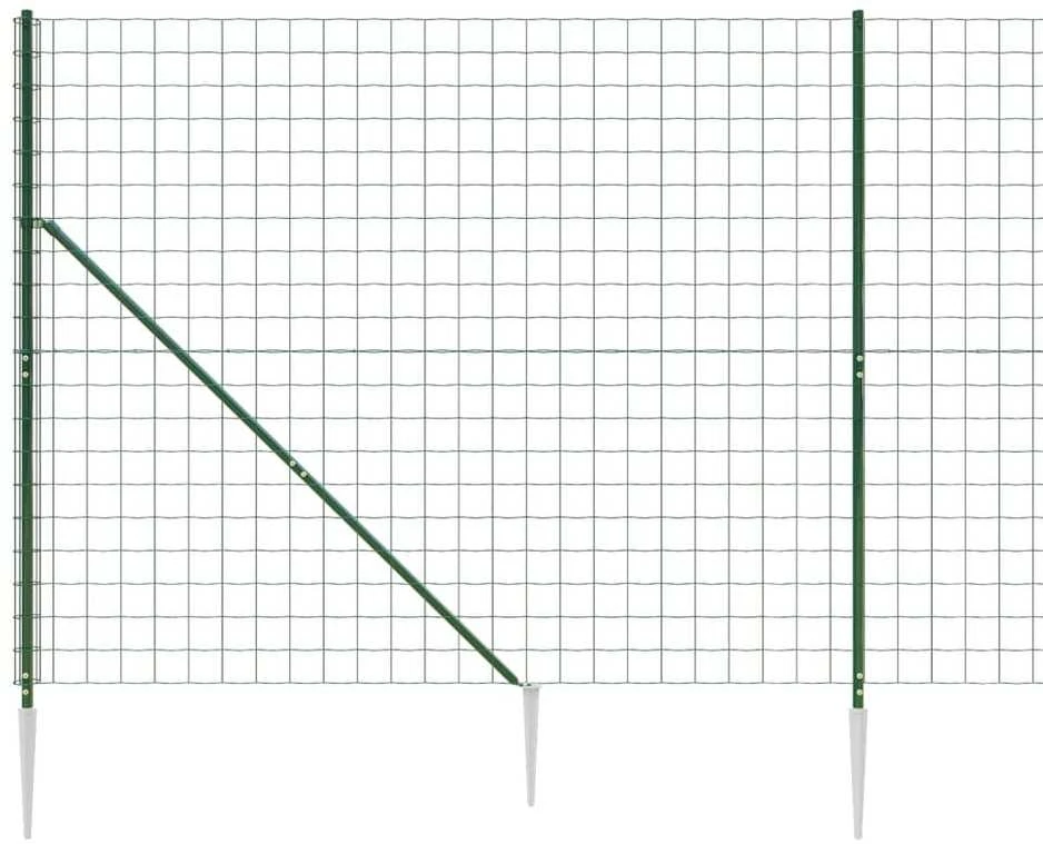 Vielinė tinklinė tvora su smaigais, žalios spalvos, 1,8x25m