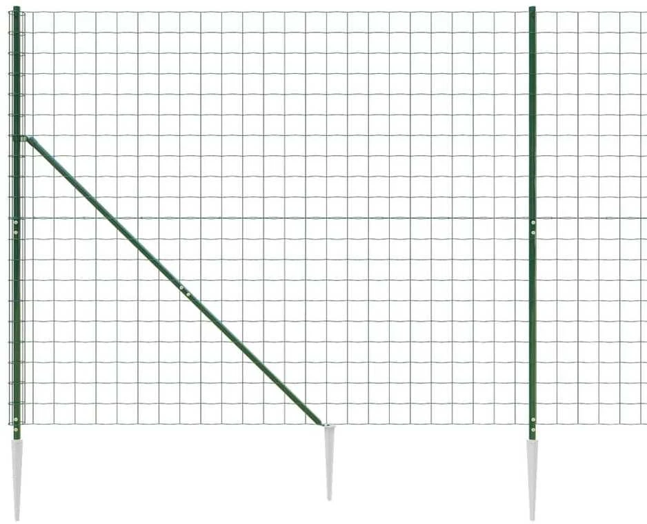 Vielinė tinklinė tvora su smaigais, žalios spalvos, 2,2x10m